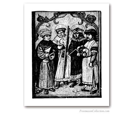 Les Quatre Couronnés. Circa 1500. L'une des plus anciennes légendes de la Maçonnerie. Art maçonnique