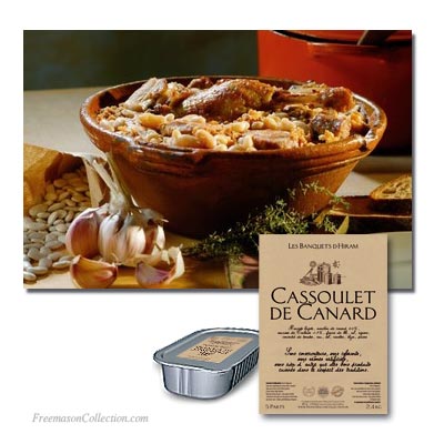 Agapes maçonniques. Plats préparés. Cassoulet de Canard