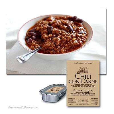 Agapes maçonniques. Plats préparés. Chili con Carne