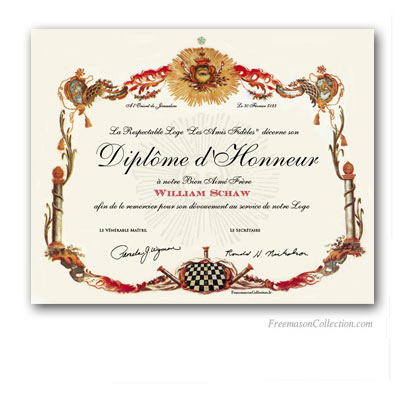 Diplome d'honneur maconnique