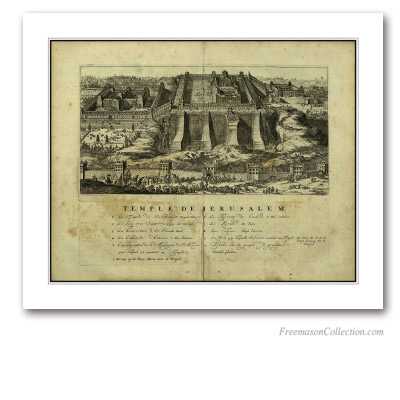 Temple de Jerusalem. Romeyn de Hooghe. Amsterdam, 1715. Art maçonnique