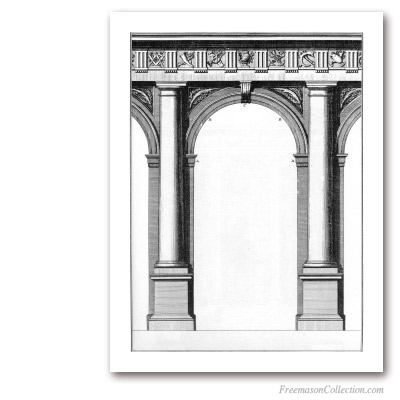 Portique Dorique (Arche). Encyclopédie Diderot & d'Alembert, 1751-1777. Art maçonnique