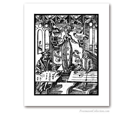 Les 7 Arts Libéraux : Arithmétique. Gregor Reisch, 1504. Art maçonnique