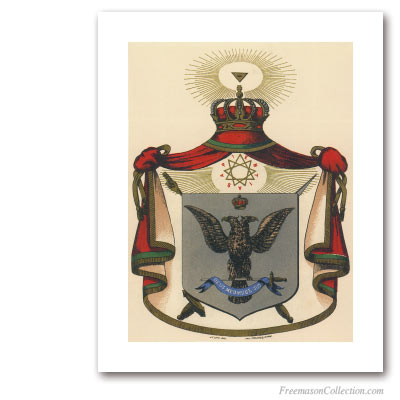 Armoiries Symboliques de Souverain Grand Inspecteur Général (2). 1837. Blason du 33° degré du REAA. Rite écossais ancien et accepté. Art maçonnique