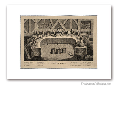 Les Animaux Franc-Maçons, La Loge de Table, 1770