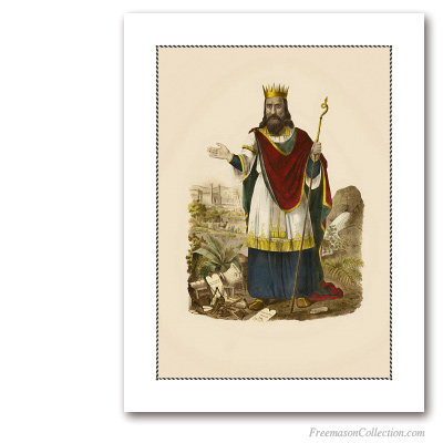Le Roi Salomon. Albertus Magnus, 1849-1852. Illustration Allemande. Art maçonnique
