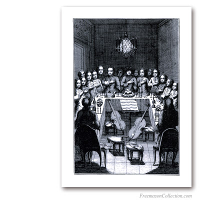 Banquet Maçonnique. circa 1775. En musique.... Art maçonnique