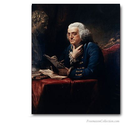 Benjamin Franklin, Un des Premiers Pères Fondateurs des Etats-Unis d'Amérique. Un Fameux Franc-Maçon. 