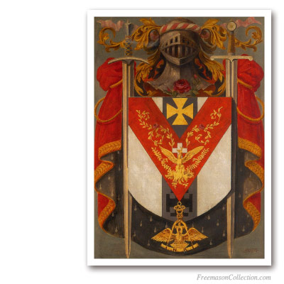 Armoiries Symboliques de Souverain Prince Rose-Croix. 18° Grade du REAA . Rite écossais ancien et accepté.