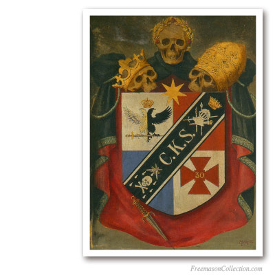  Armoiries Symboliques de Chevalier Kadosch (2). 30° Grade du REAA . Rite écossais ancien et accepté.