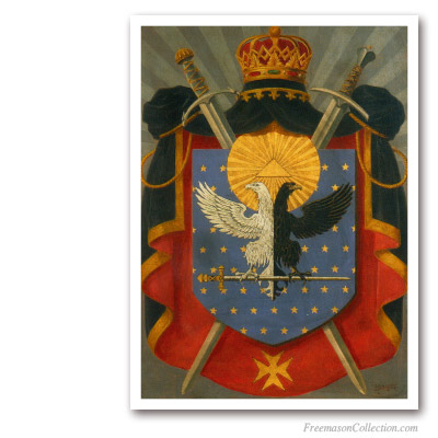  Armoiries Symboliques de Chevalier Kadosch. 30° Grade du REAA . Rite écossais ancien et accepté.