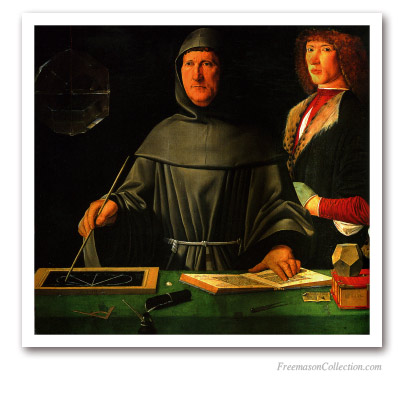 Le Moine Géomètre (Portrait de frère Luca Pacioli). Art maçonnique