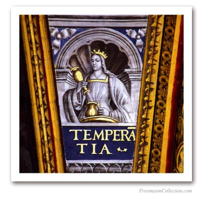 Les Vertus Cardinales : La Tempérance. Art maçonnique