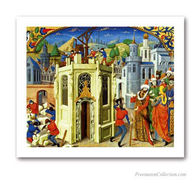 La reconstruction du Temple de Jérusalem. Art maçonnique