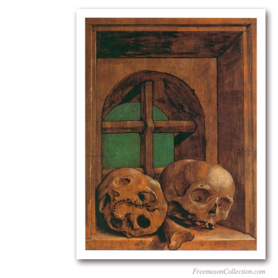 Les Crânes. Hans Holbein Le Jeune, circa 1530. Art maçonnique