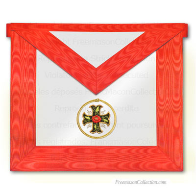 'Tablier Rose Croix - Décors du Rite Ecossais Ancien et Accepté -REAA-