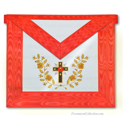  Tablier Rose Croix, 18° du Rite Ecossais Ancien et Accepté -REAA- Croix Latine