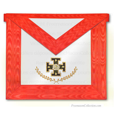  Tablier Rose Croix, 18° du Rite Ecossais Ancien et Accepté -REAA- Croix Potencée