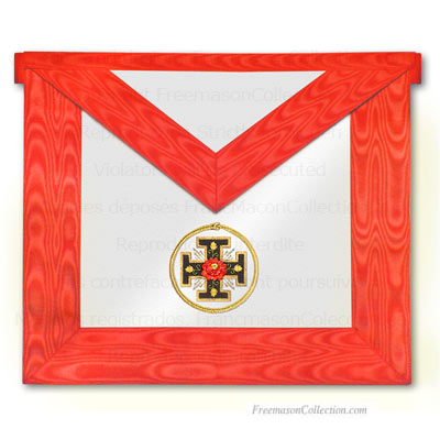 'Tablier Rose Croix - Décors du Rite Ecossais Ancien et Accepté -REAA-